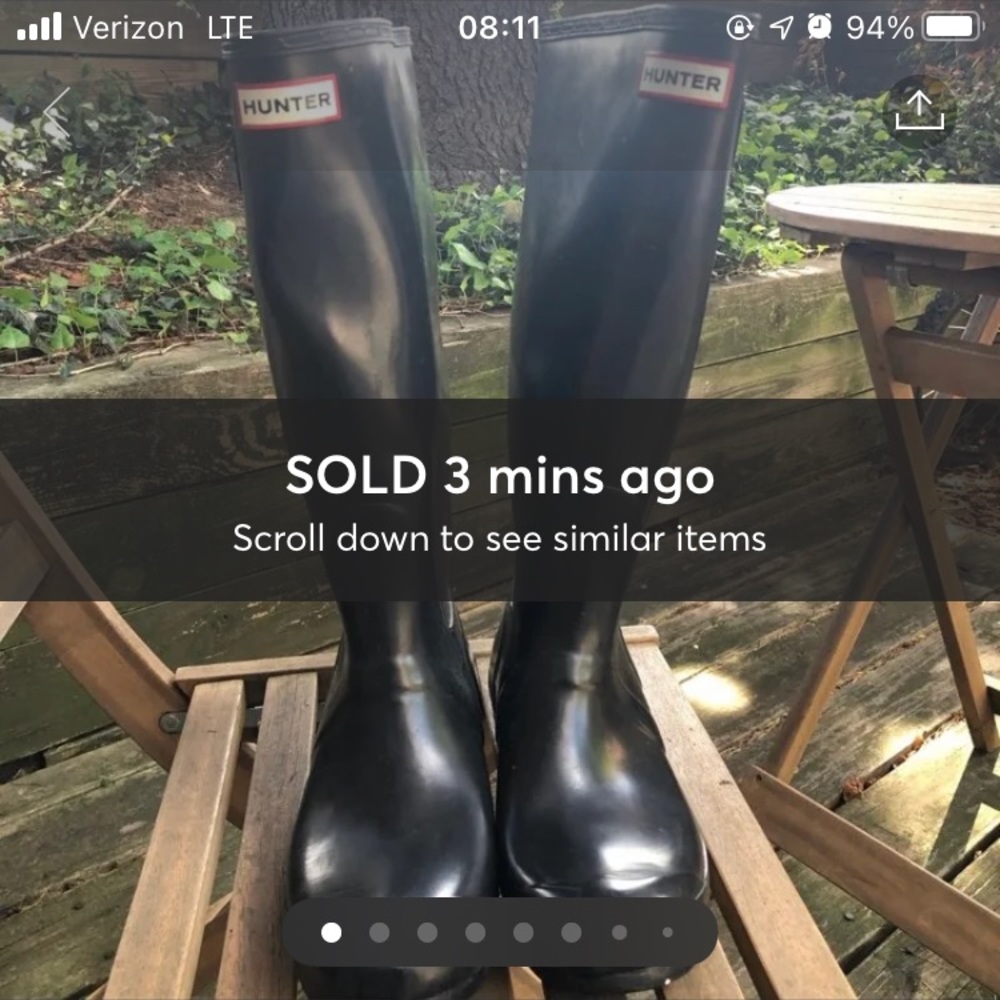 Hunter Tall Black rain boots size 10